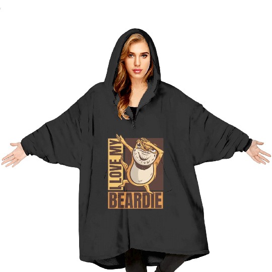 I Love My Beardie Pogona Lizard Pet Owner Bearded Blanket Hoodies