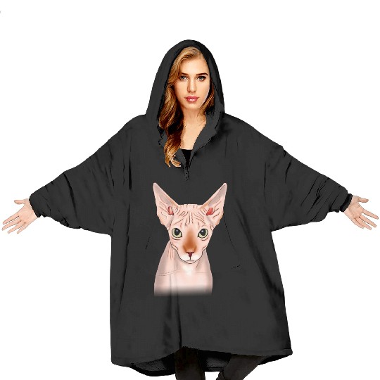 Sphynx cat, Cat Mom, Cat Dad, Cat Lover, Feline Blanket Hoodies