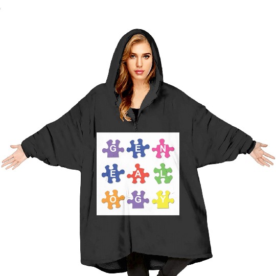 Genealogy Jigsaw Puzzle Pieces Blanket Hoodies