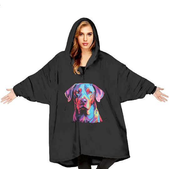Watercolor Colorful Blue Lacy Blanket Hoodies