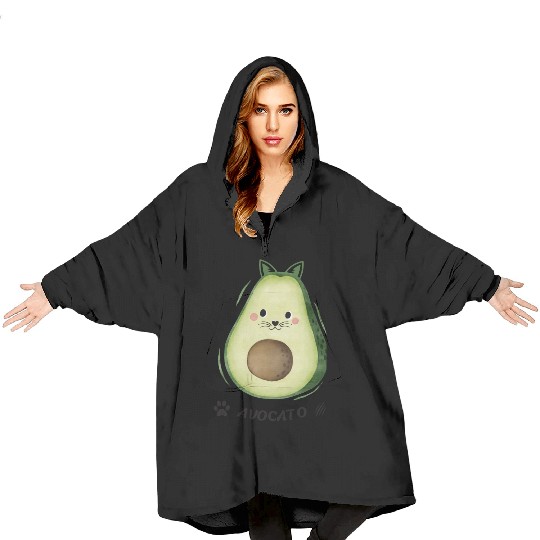 Avocado Cat Blanket Hoodies