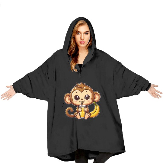 Monkey Business: Banana Juice Break Blanket Hoodies