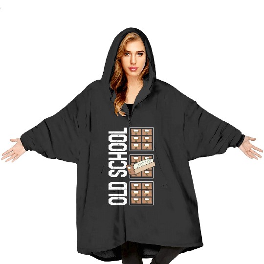 Librarian Blanket Hoodies, Old School Blanket Hoodies, Gift For Book