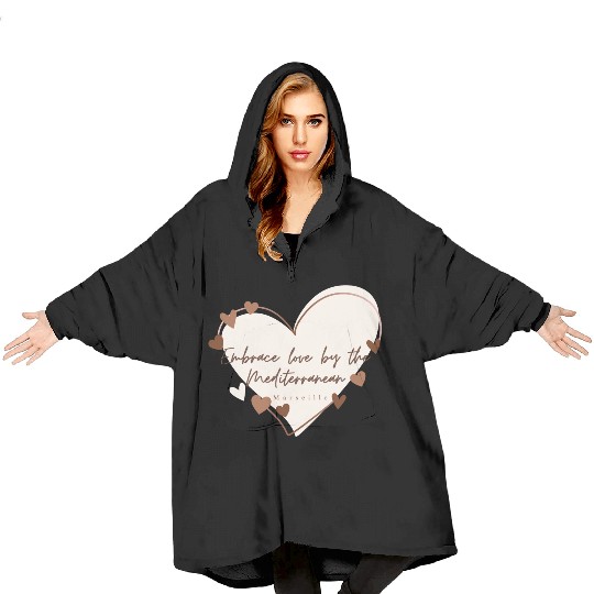 Embrace love by the Mediterranean Blanket Hoodies