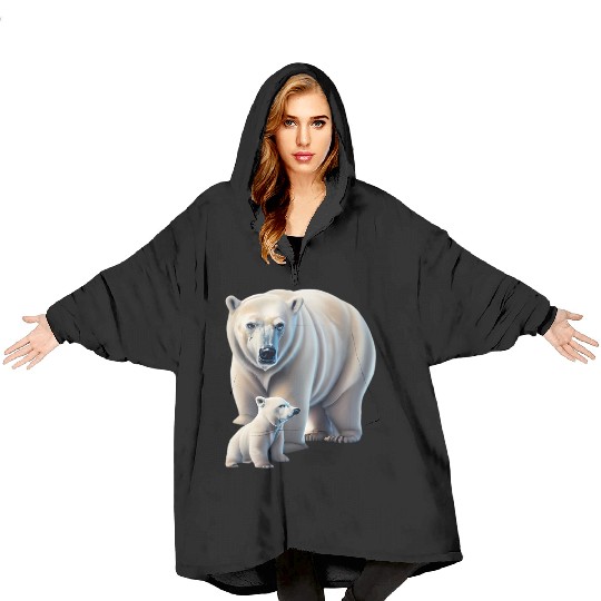 Great Thaw: Melting Glaciers & Polar Bears Blanket Hoodies