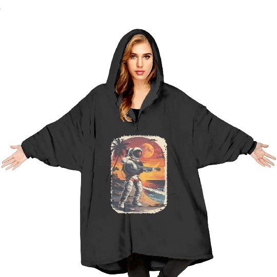 Astronaut Guitar Player Space Music Lover Blanket Hoodies
