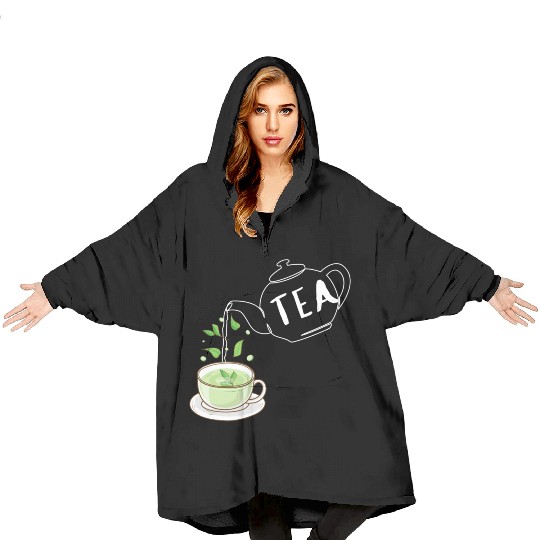 Antique green tea pot Blanket Hoodies