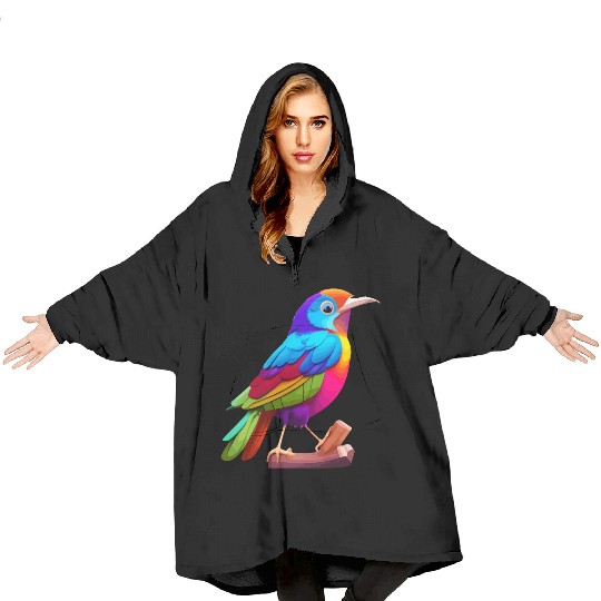 color bird animal Blanket Hoodies