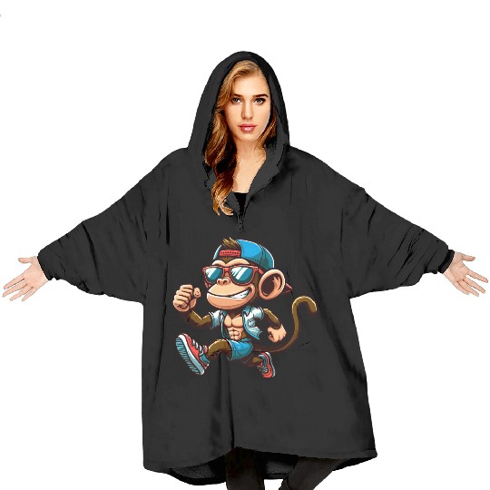 Cool monkey jogging fitness running sport Blanket Hoodies