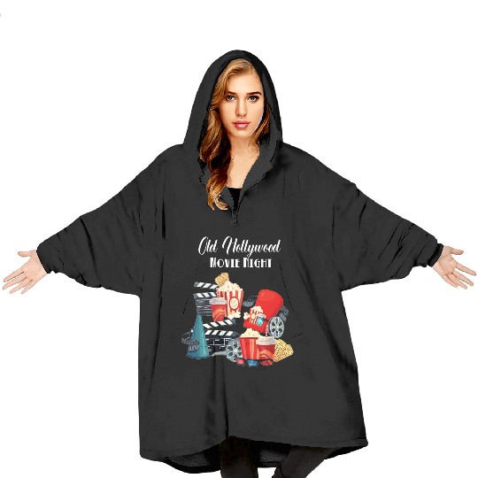 Popcorn Vintage Movie Night Blanket Hoodies