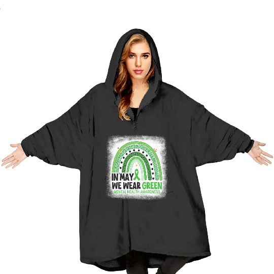 Rainbow Green Mental Health Awareness Blanket Hoodies
