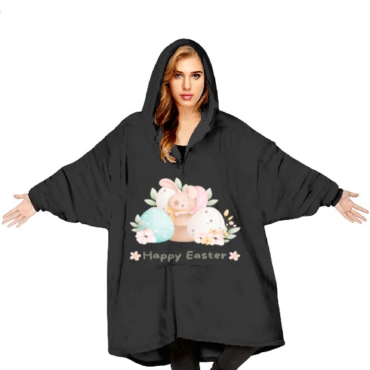happy Easter Blanket Hoodies