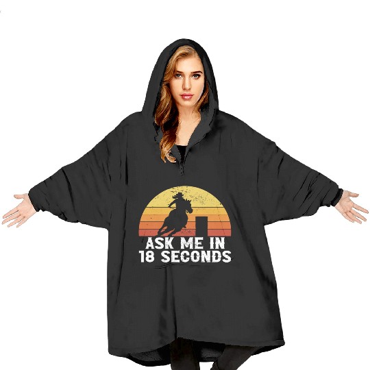 Funny Horse Barrel Racing Barrel Racer Blanket Hoodies