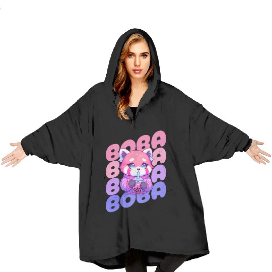 BOBA Cute Red Panda Blanket Hoodies