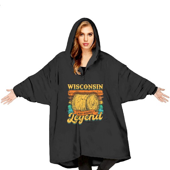 Hay Bale Farming Wisconsin Hay Baling Legend Blanket Hoodies
