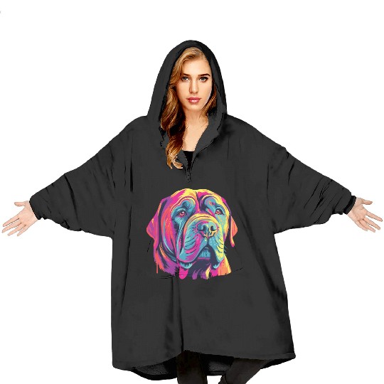 Watercolor Colorful Neapolitan Mastiff Blanket Hoodies