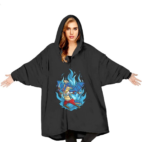 The Dragon With Boomerang Blanket Hoodies