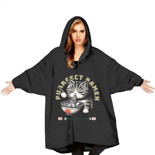 Purrfect Ramen Bliss Blanket Hoodies