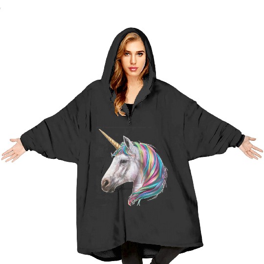 Unicorns are real Blanket Hoodies