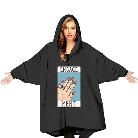 Engagement - Engaged Tarot Card - Wedding Proposal Blanket Hoodies