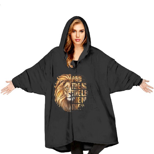 Dad The Man the Legend Lion Blanket Hoodies