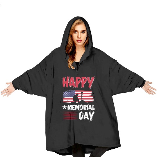Memorial day Blanket Hoodies