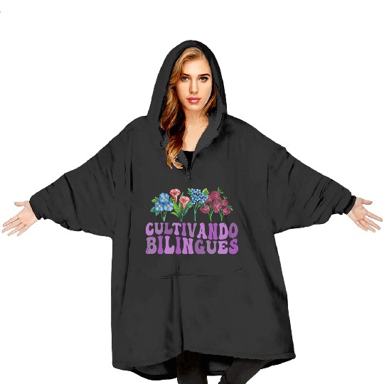 Cultivando Bilingües Spanish Teacher Blanket Hoodies