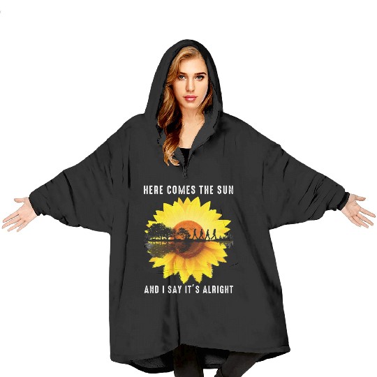 Here Comes The Sun And I Say It s Alright Guitar Blanket Hoodies