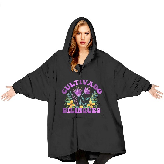Cultivando Bilingües Spanish Teacher Blanket Hoodies