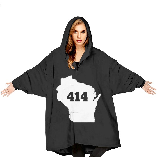 Wisconsin 414 Area Code Blanket Hoodies