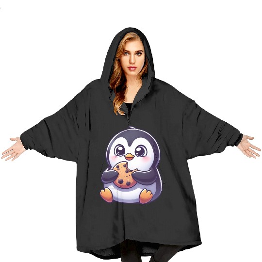 Penguin Cookie Sweet Dessert Biscuit Blanket Hoodies
