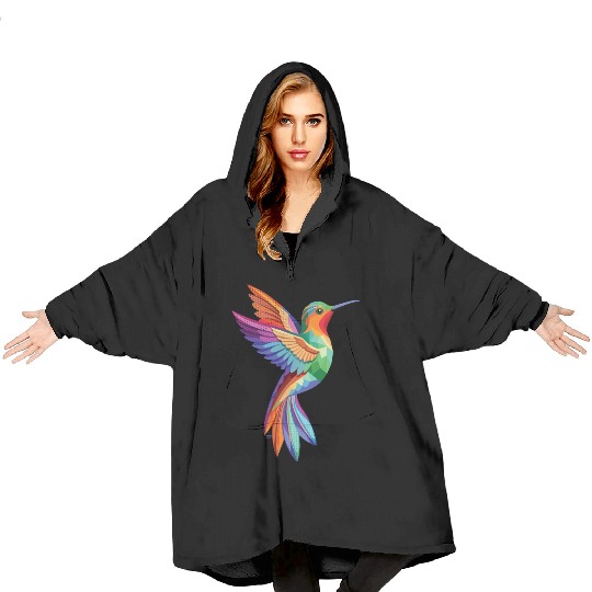 Geometric Hummingbird Blanket Hoodies