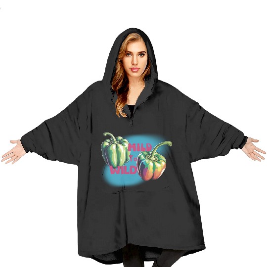 Mild to wild bel pepper Blanket Hoodies