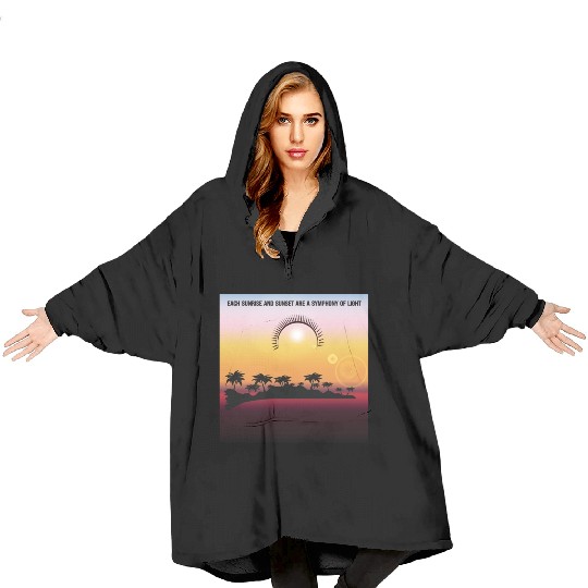 Sunrise and Sunset designs for Life Blanket Hoodies