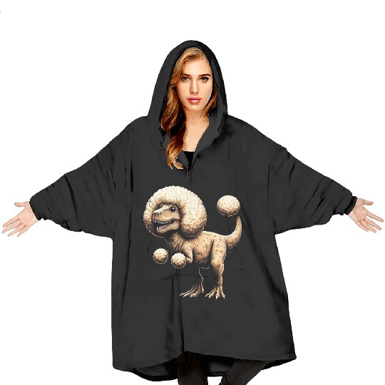 Poodle T-Rex Fusion Mythical Creature Design Blanket Hoodies