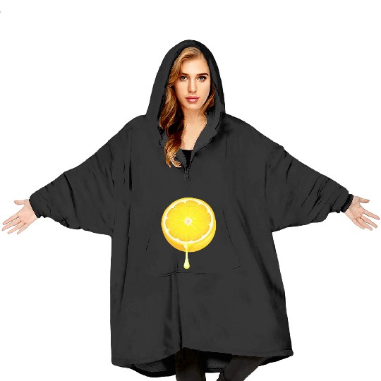 Citrus - Fruits - Orange - Lime - Grapefruit - Lem Blanket Hoodies