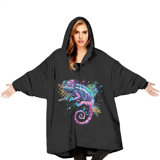 Chameleonaire A Rich Lizard for Lizard Pet Lover Blanket Hoodies
