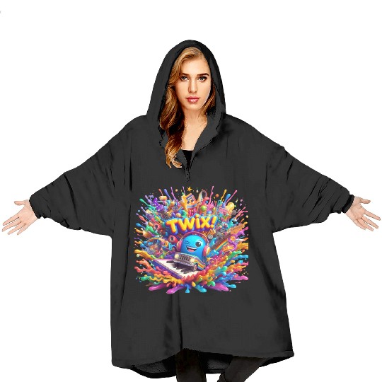 Stellar Rhapsody: Ethereal Riffs and Hues - TwiX! Blanket Hoodies