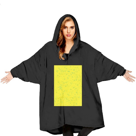 Green stars on a yellow background Blanket Hoodies
