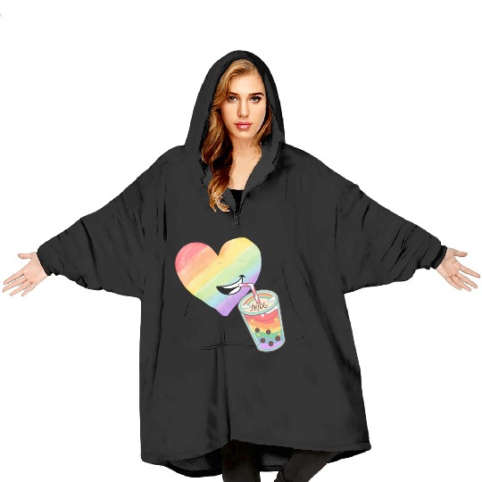 Rainbow heart Blanket Hoodies