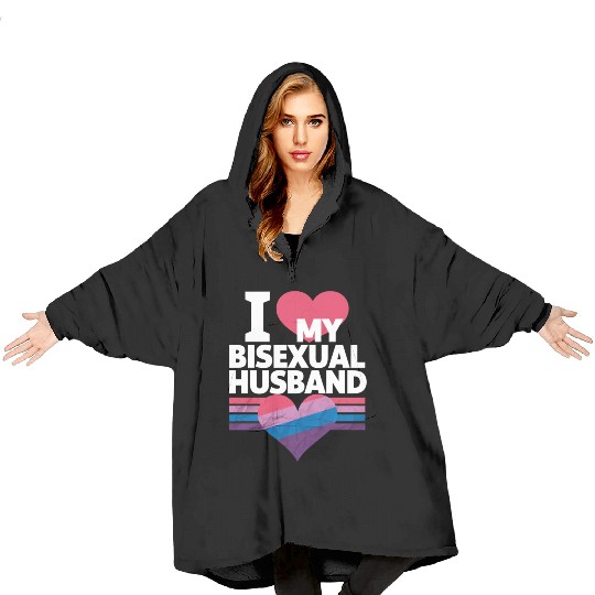 I Love My Bisexual Husband Bi Pride Bisexual Flag Blanket Hoodies