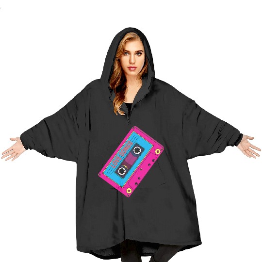 Colorful cassette tape with love songs Blanket Hoodies