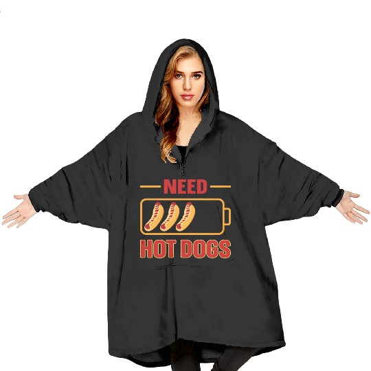 Hot Dog Adult Battery Need Hot Blanket Hoodies