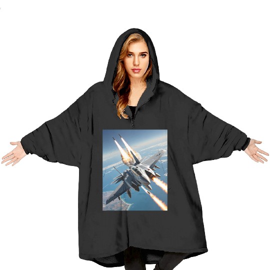 Aircraft missile fire fighter jets. Blanket Hoodies
