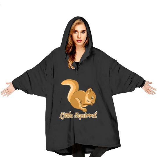 Little Squirrel Funny Cute Chipmunks Animal Lover Blanket Hoodies