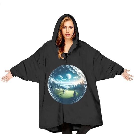 Twilight A Golf Dream Scape Surreal Golfing Course Blanket Hoodies