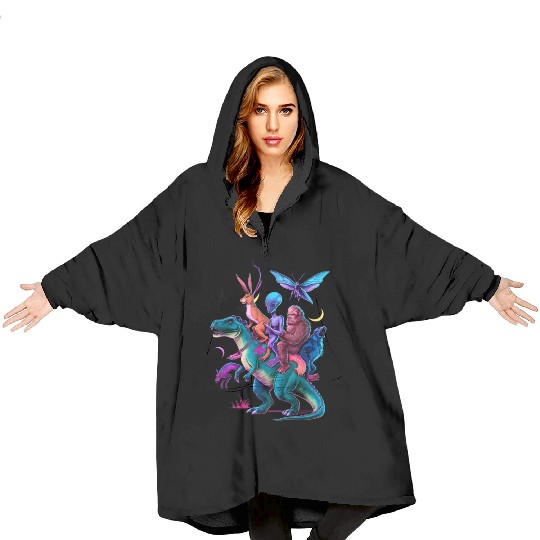 Cryptozoology Cryptid Bigfoot Jackalope Mothman Blanket Hoodies
