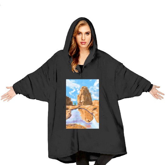 Grand Canyon Loose Oil Landscape Painting Blanket Hoodies