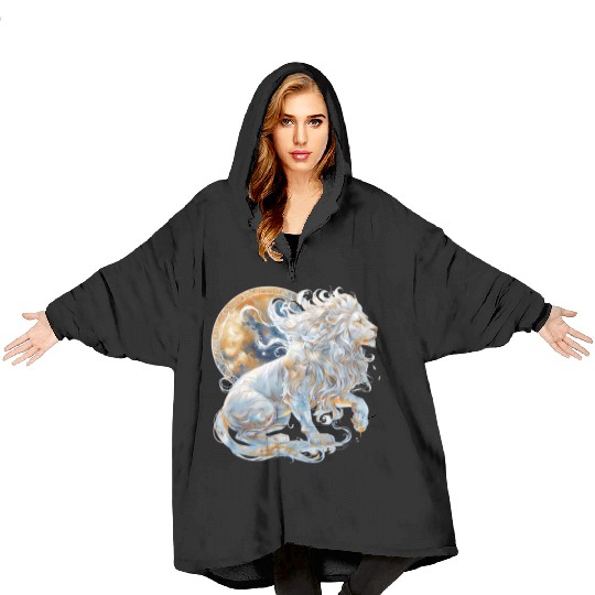 Celestial Lion Images, Mystical Lion, Night sky Blanket Hoodies
