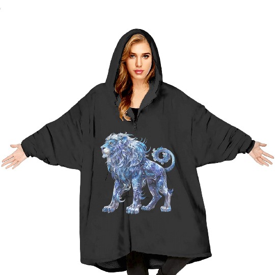 Celestial Lion Images, Mystical Lion, Night sky Blanket Hoodies